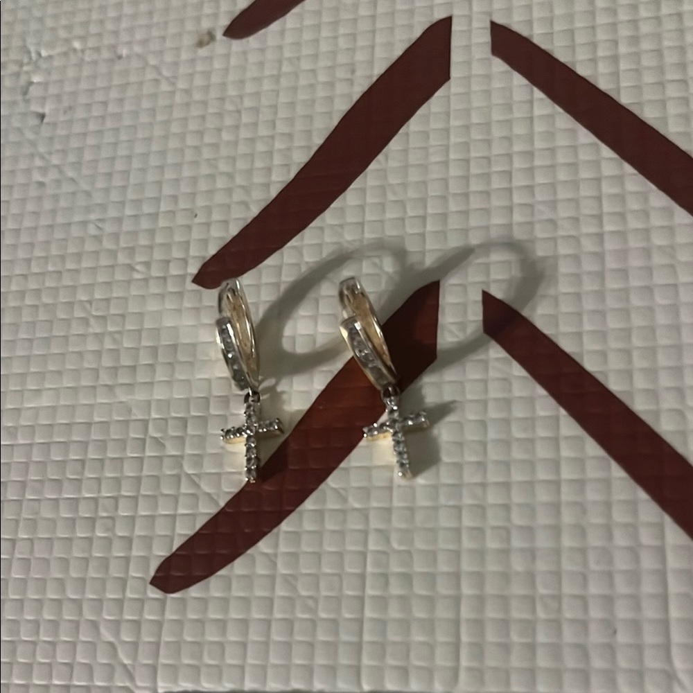 Elegant Silver Cross Earrings